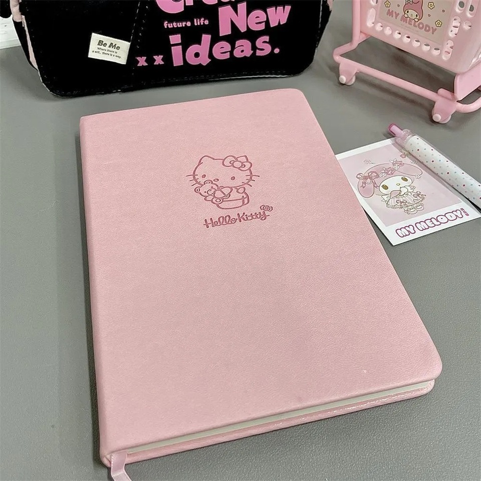 

Блокнот Kawaii Kitty A5 С Подкладкой, 80 Листов, Мягкий Чехол Из Искусственной Кожи, Корейский Стиль, Школьные Принадлежности
