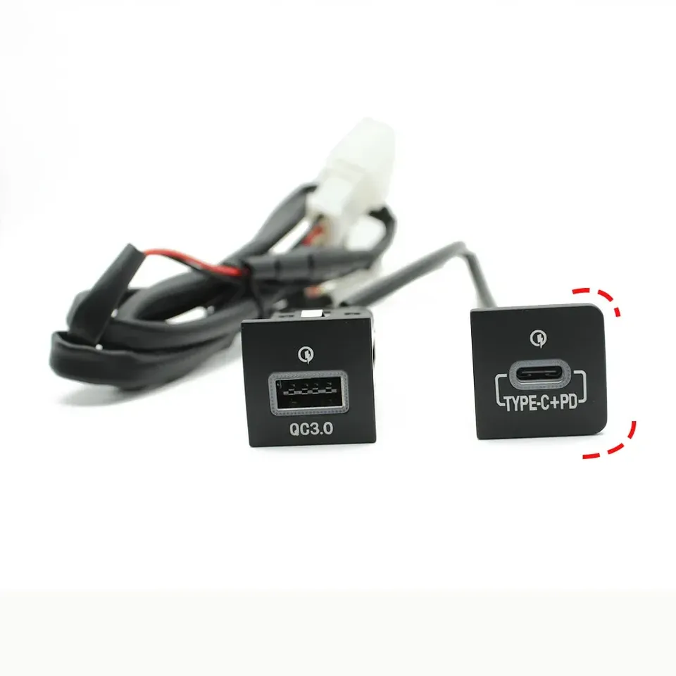 

Автомобильное USB-зарядное устройство PD Quick Charge QC3.0, адаптер для зарядки телефона, кнопка розетки для Volkswagen Golf 6 Jetta 5 Scirocco 2006-2012
