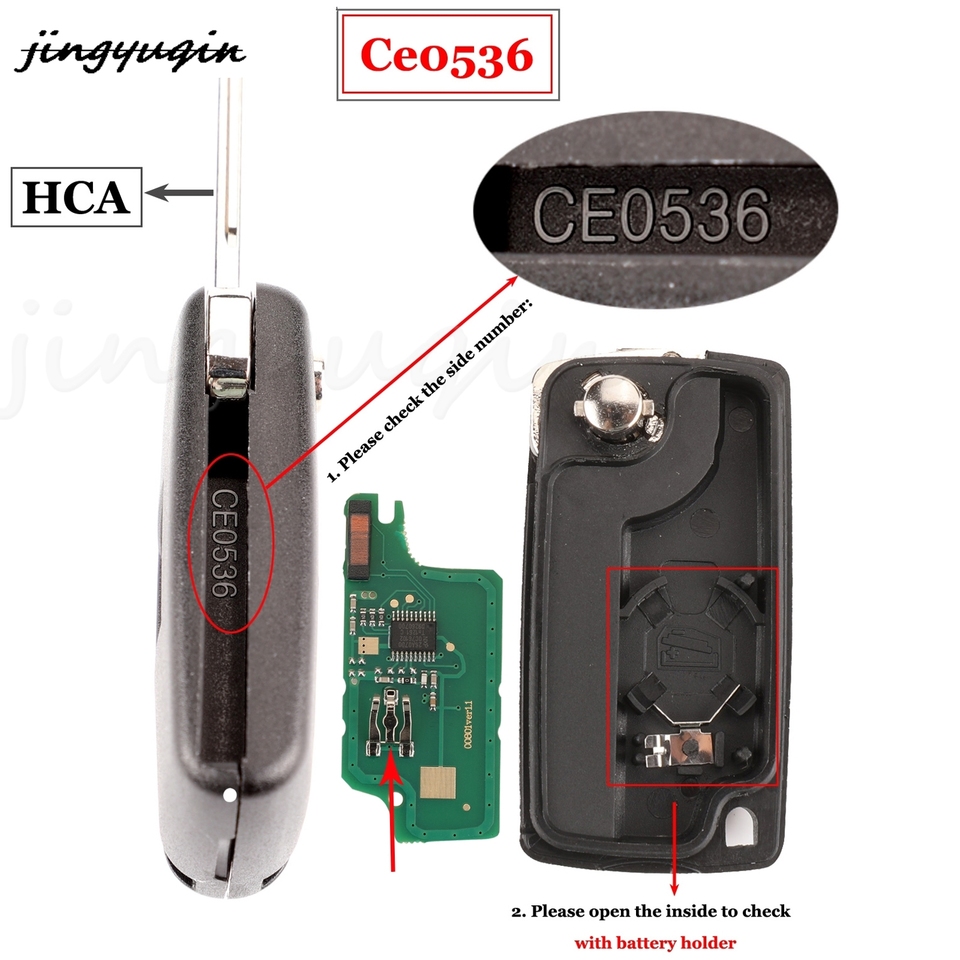 

Jingyuqin 3 BTN дистанционный ключ для Citroen C2 C4 C5 C8 для Peugeot 307 308 607 брелок 433 МГц ID46 чип CE0536 CE0523 ASK/FSK HU83/VA2