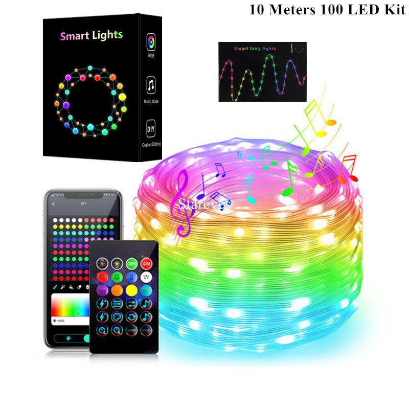 

Умные светодиодные гирлянды Stareyes WS2812B RGB 5/10/15/20 м