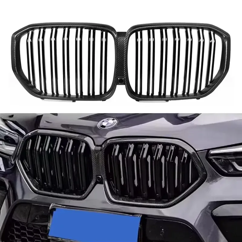 

Для BMW X3 F25 G01 G08 X4 F26 G02 X5 F15 G05 X6 F16 G06 X7 G07 Решетка из углеродного волокна Автомобильный передний бампер Решетка Рамка Крышка кузова комплект