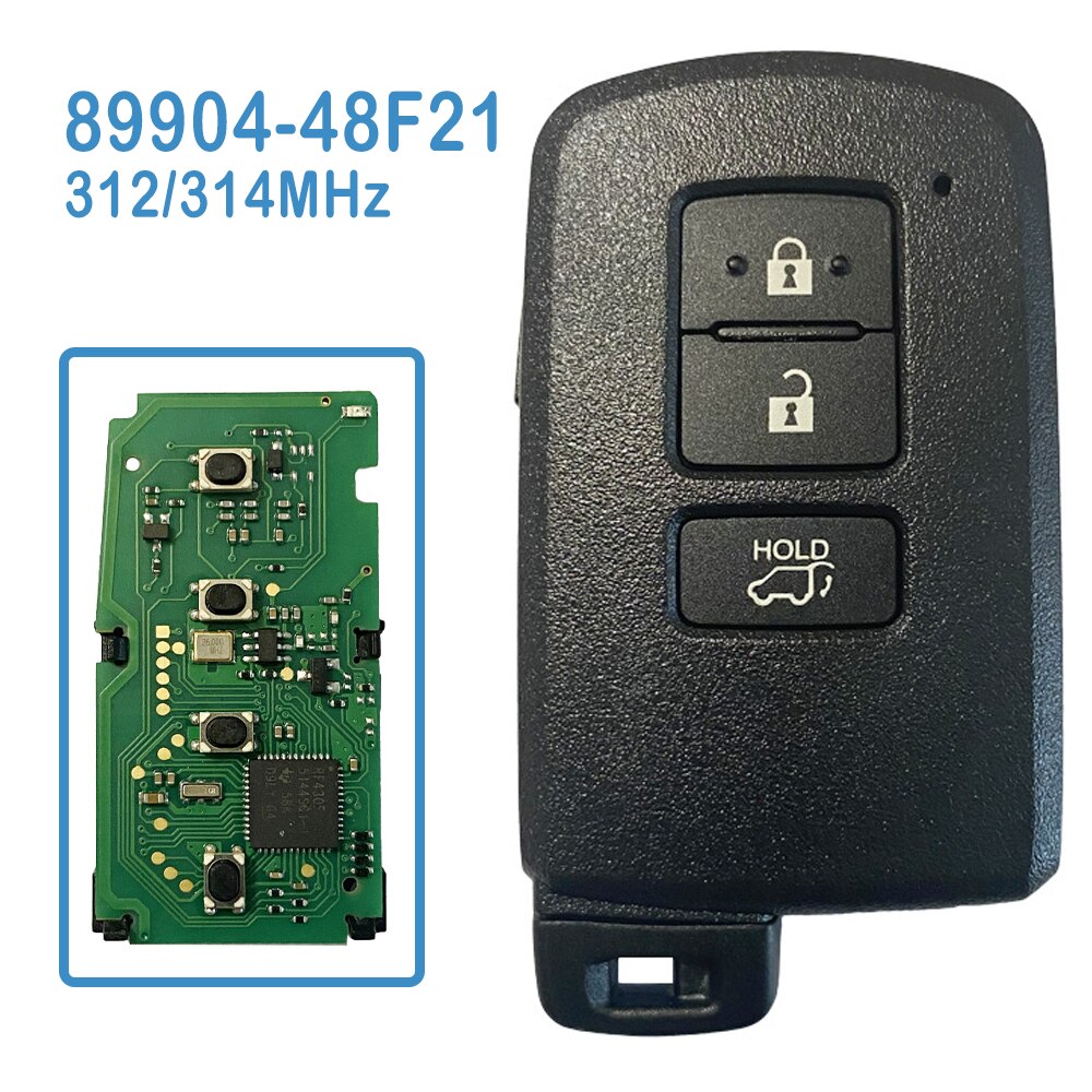 

Автомобильный смарт-ключ PN:281451-2110 14FAB-01 89904-48F21, сменный автомобильный пульт дистанционного управления SUV с 3 кнопками 312/314 МГц для Toyota Land Cruiser Harrier