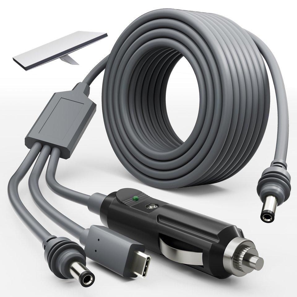 

Starlink Mini 3 в 1 Кабель питания постоянного тока 10 футов 100 Вт USB C 12-24 В Разъем прикуривателя и штекерный кабель питания постоянного тока для Starlink Mini