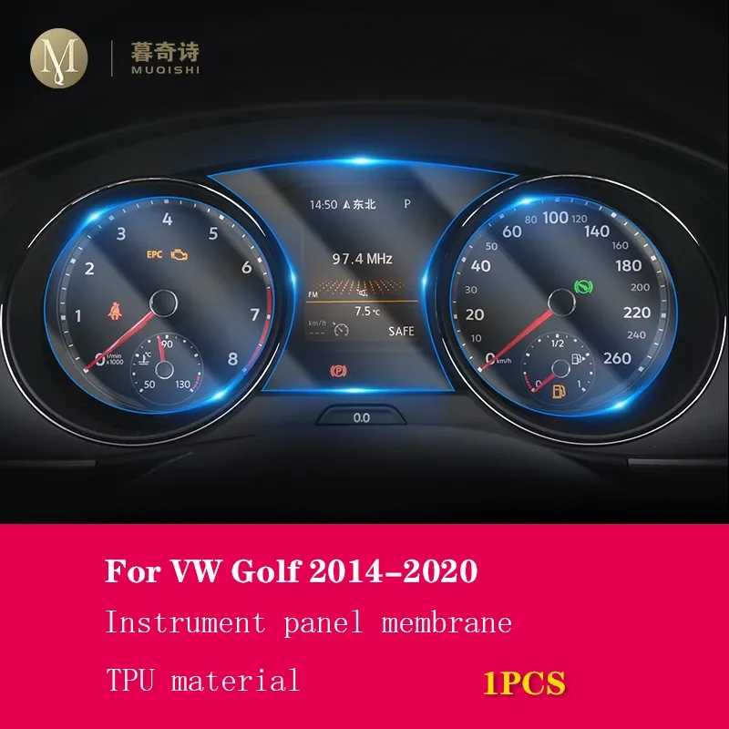 

Для Volkswagen Golf 6 7 2014-2023 приборная панель приборной панели Защитная пленка для экрана автомобильные аксессуары внутренние наклейки пленка чехол ТПУ