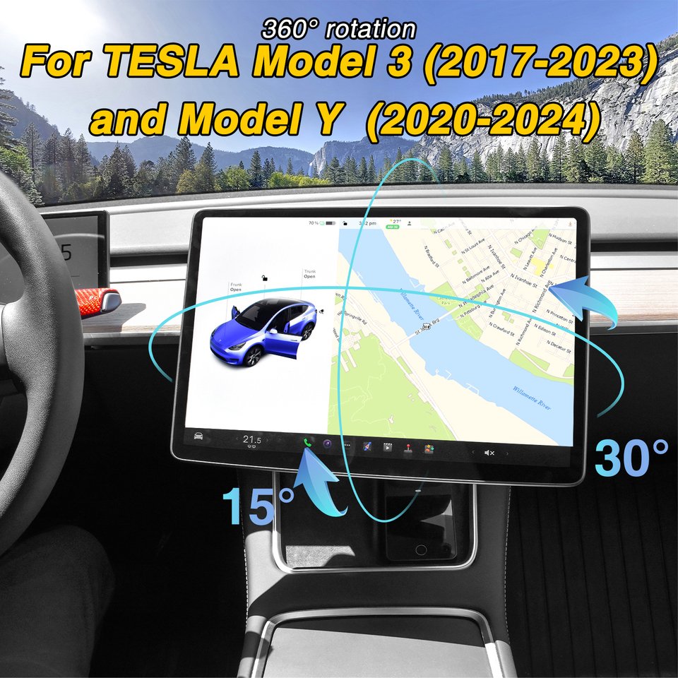 

Поворотное наклона экрана CATRONICS для Tesla Model 3 Highland Model Y 2017-2024, четырехнаправленный вращающийся держатель экрана, кронштейн