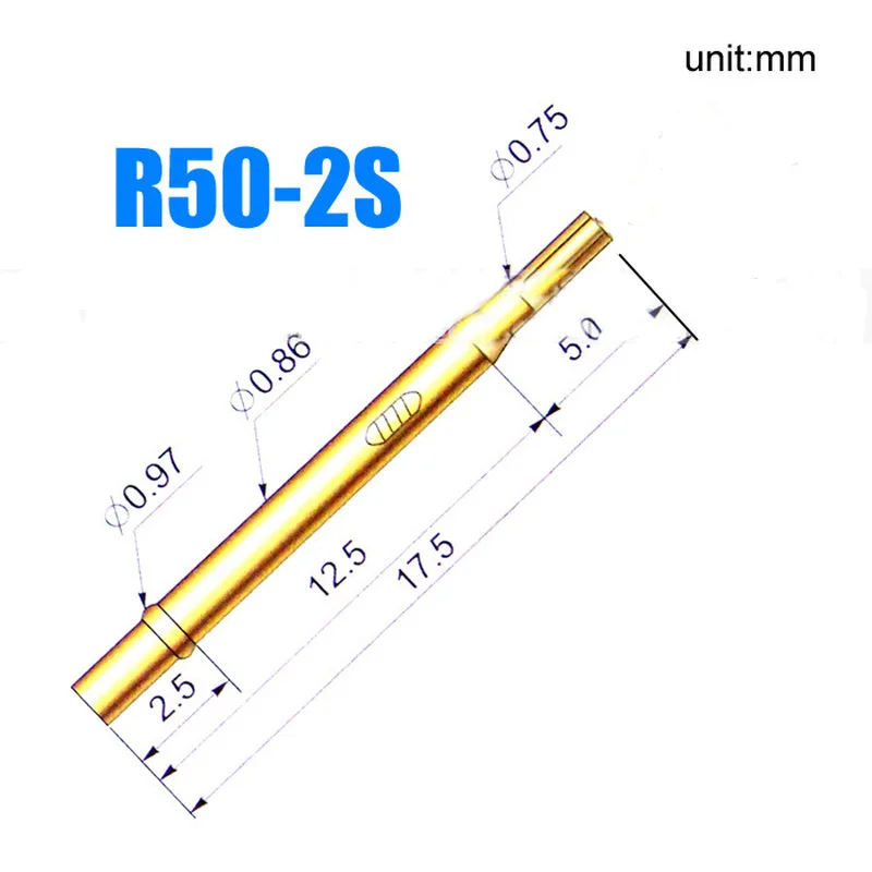 

20 шт./упаковка, пружинные тестовые штифты P50-A2/B1/E2/D2/J1/Q1/Q2/T2/LM2/G2/H2 O.D. Зонды PCB длиной 0,86 мм, 16,55 мм