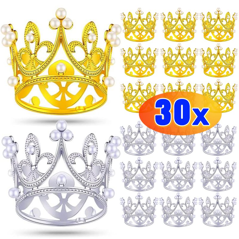 

Мини-топперы для кексов с короной 30 шт.