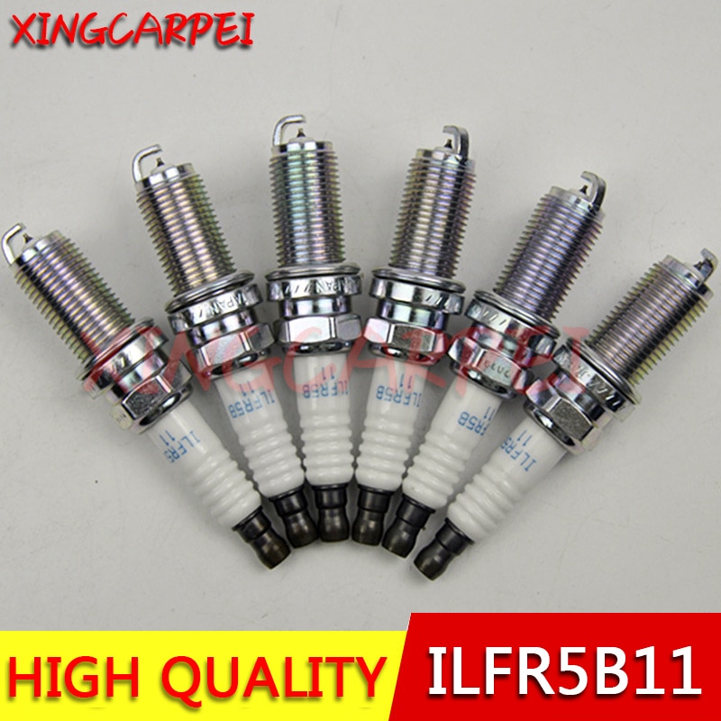 

6 шт./лот 18840-11051 ILFR5B-11 лазерная иридиевая свеча зажигания для Hyundai 1884011051 ILFR5B11 Свеча зажигания Автозапчасти