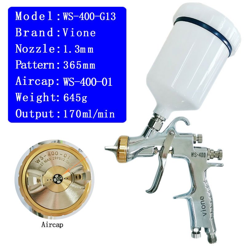 

Профессиональный Vione WS-400 Air Paint Spray Gun для автомобилей pistola de pintura, ручная картина для ремонта автомобилей