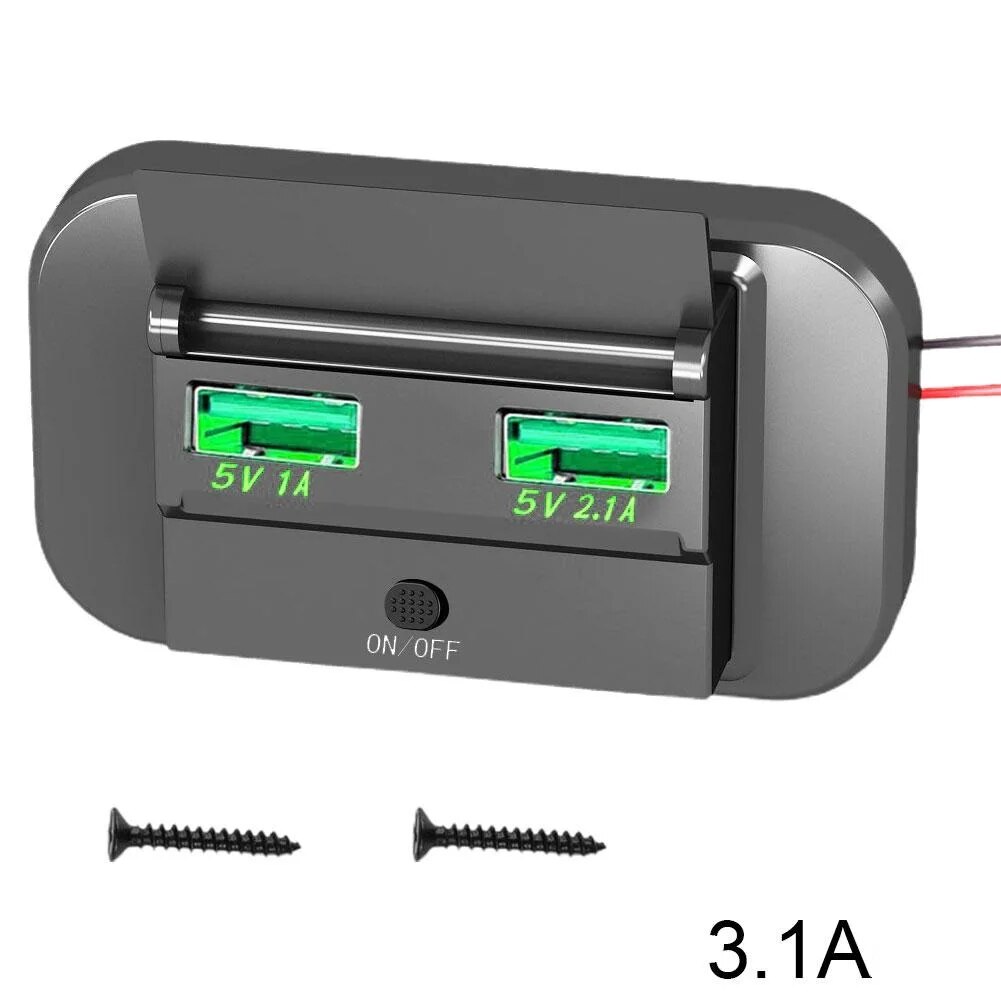 

Автомобильное зарядное устройство с двумя портами USB, 12 В, 4,8 А, 3,1 А, 12 В/24 В