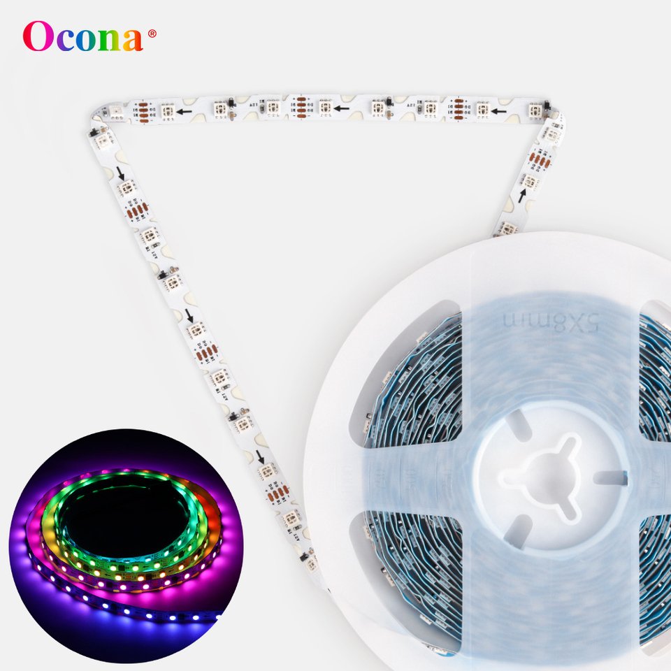 

OCONA RGB Пиксельная светодиодная лента S-образная 12В 60LED/м
