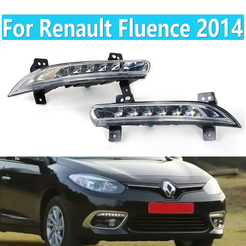 

Дневные ходовые огни с левой и правой светодиодный для Renault Fluence 2014, 266057986, 266005976, противотуманные фары на передний бампер, светодиодсветодиодный противотуманные светильник ры