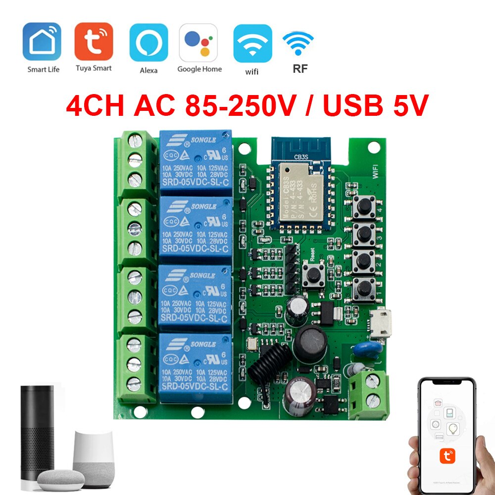 

Scimagic-RC Wi-Fi умный переключатель 4 канала