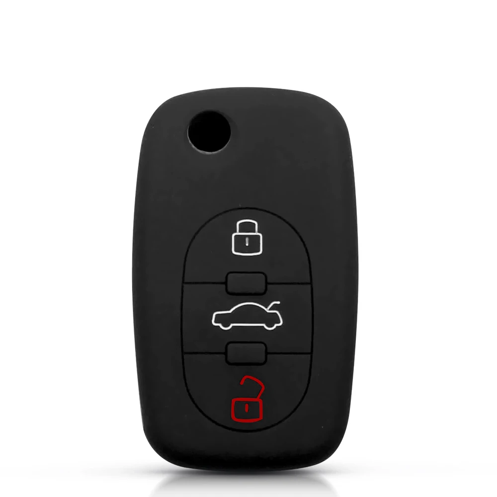 

KEYYOU складной силиконовый чехол-держатель для ключей для Audi A1 A2 A3 A4 A5 A6 A8 B6 B5 C5 Q5 S6 TT 8N Quattro 3 кнопки