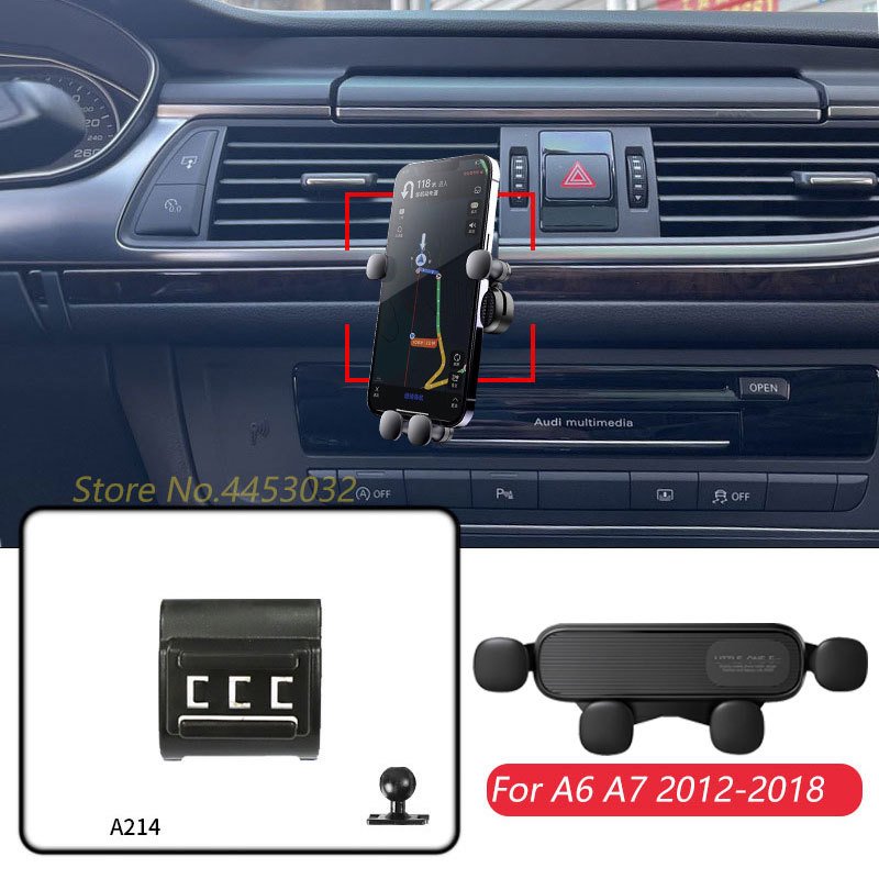 

Для Audi A6 c7 4G A7 4G8 2012-2018 Автомобильный держатель мобильного телефона Вентиляционное отверстие GPS Гравитационный навигационный кронштейн Горизонтальные аксессуары