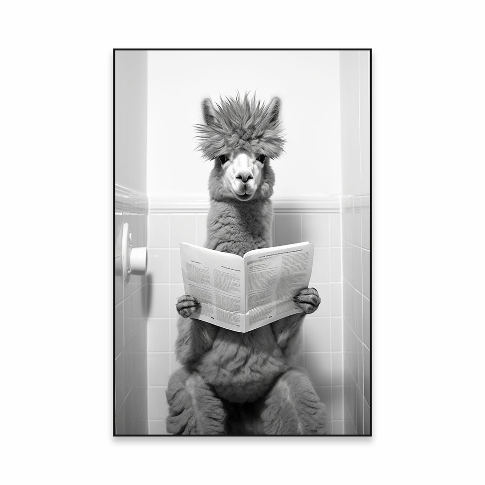 

Животное на унитазе, холст, Fashionista, современный