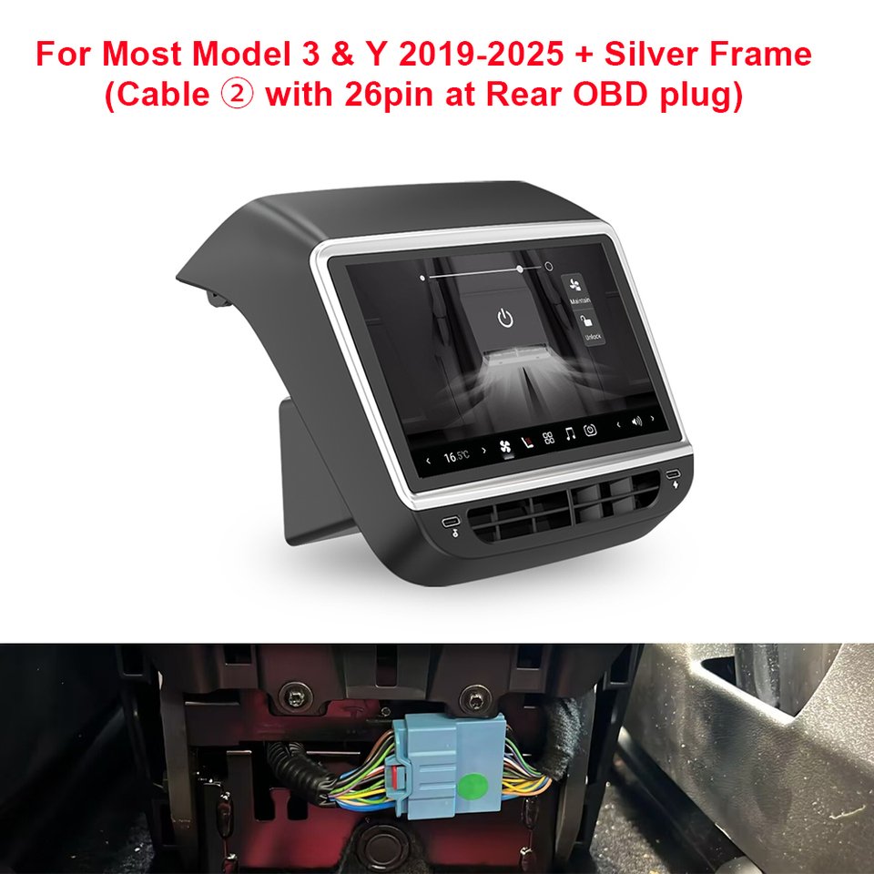 

VJOYCAR 8,8-дюймовый задний дисплей 4K HD для Tesla Model Y 3, WIFI, развлекательный экран, чип Qualcomm, 4-направленная регулировка воздушного отверстия