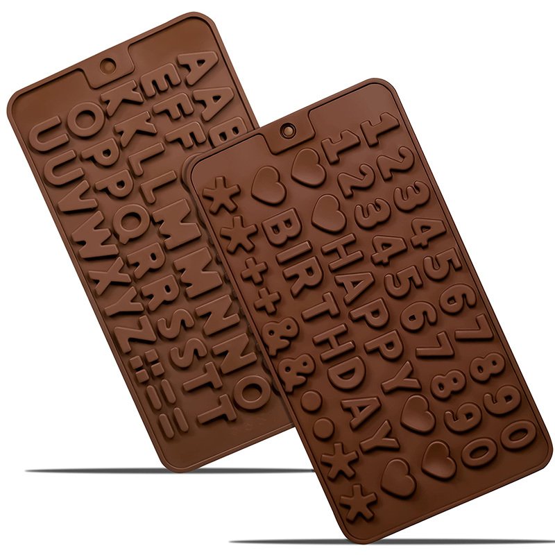 

2Pack силиконовые буквы номер шоколад формы алфавиты цифры выпечки инструмент с счастливым днем рождения торт украшения помадки формы