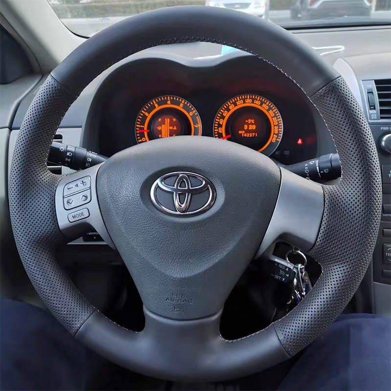 

Чехол на руль автомобиля, оплетка из искусственной кожи для Toyota Corolla 2009-2013 Matrix 2009-2010 Auris 2007-2009, авто интерьер
