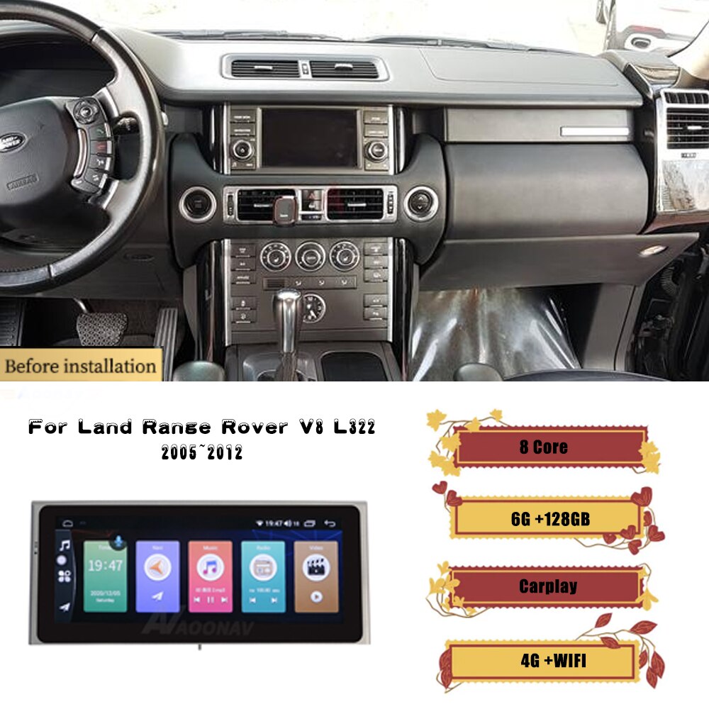

Автомобильная магнитола 10,25 дюйма для Land Range Rover V8 L322 Sport 2004-2012, сенсорный экран в стиле Tesla, мультимедийный плеер с Gps, головное устройство
