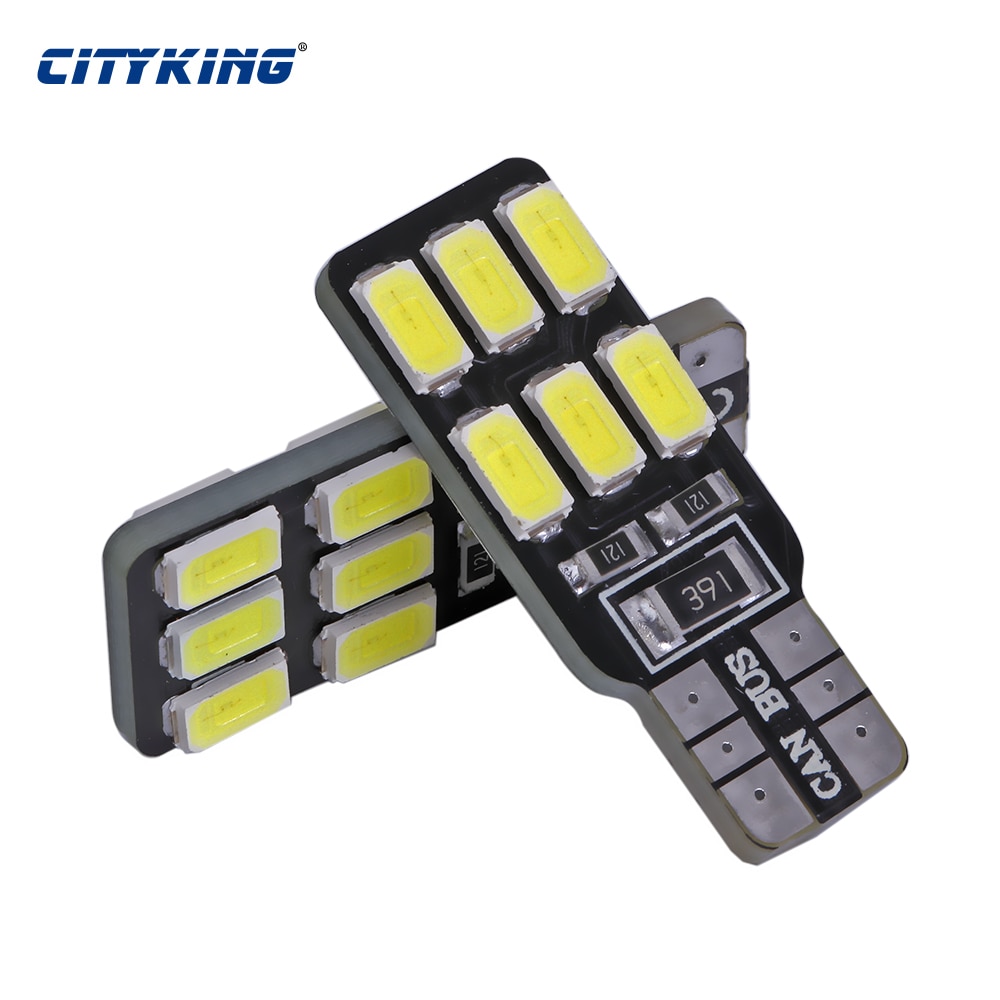 

4 X T10 Canbus Светодиодная Лампочка 194 168 W5W 5630 5730 12LED SMD Автомобильная боковая лампа с клиновидным цоколем без ошибок для автомобильного оформления, сигнальная лампа для внутреннего освещения