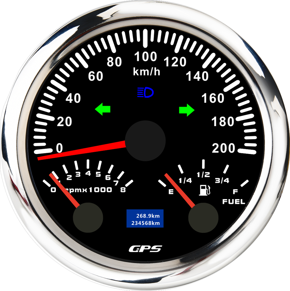 

3IN1 85 мм GPS спидометр 200 км/ч 120MPH тахометр 8K об/мин измеритель уровня топлива датчик температуры воды для мотоцикла яхты