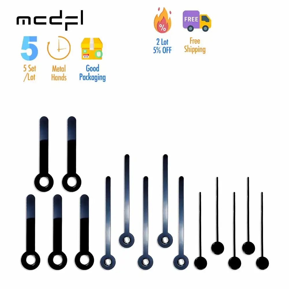 

Набор стрелок для часов MCDFL Clock Hands A-CH-22 черные
