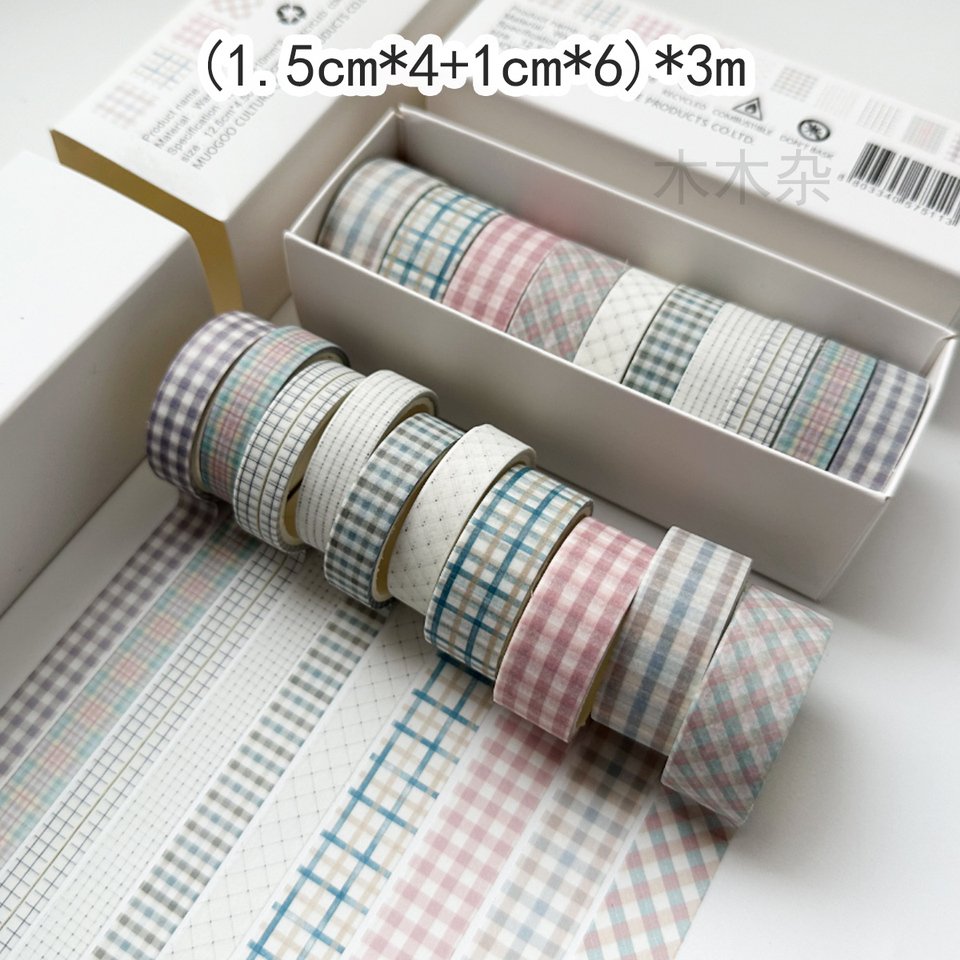 

Набор washi лент Retro Grid muguwenchuang6701