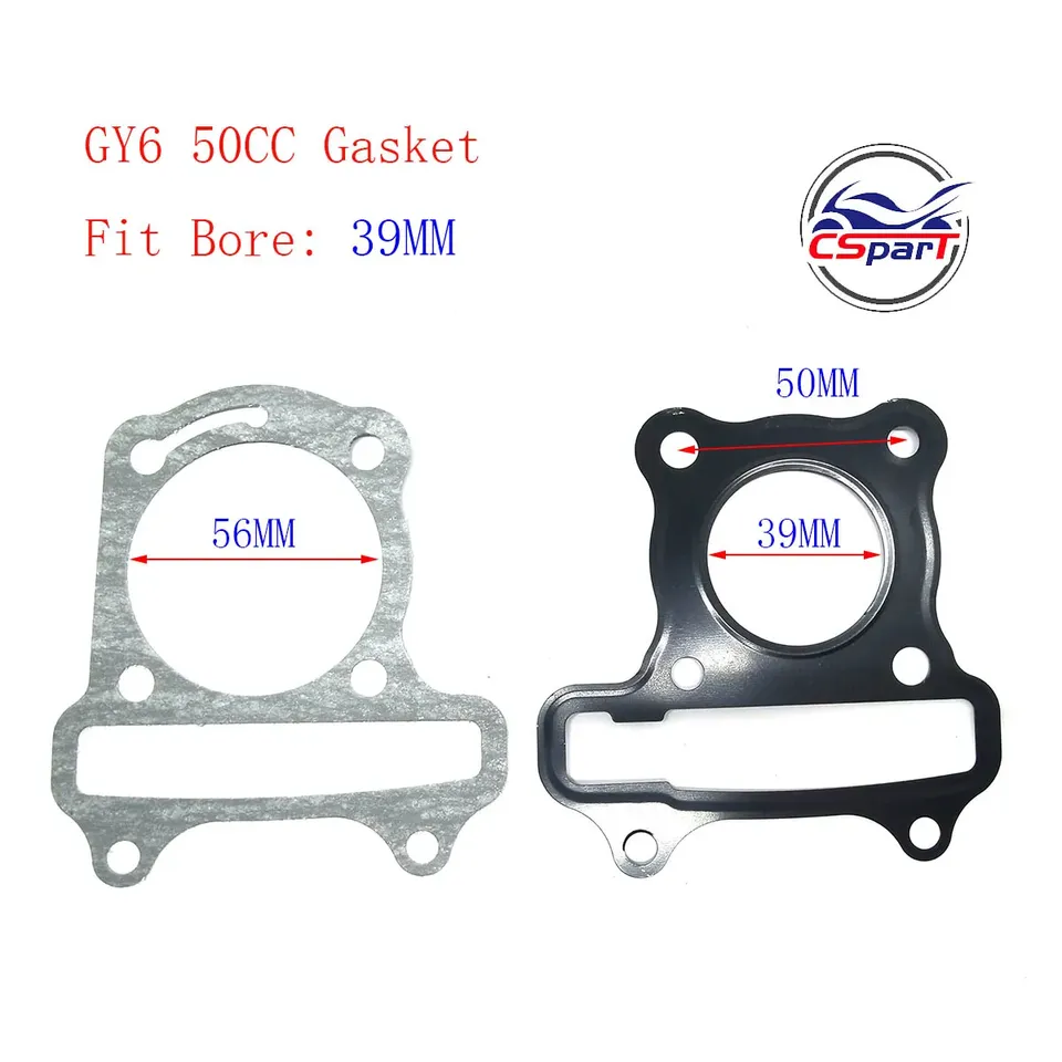 

GY6 50CC 60CC 80CC 100CC 120CC 39 мм 44 мм 47 мм 50 мм 52 мм Комплект прокладок поршня Sunny Keeway Taotao Roketa JCL 139qmb Запчасти для скутера
