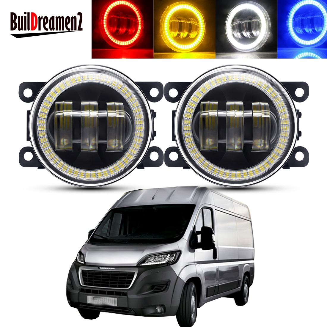 

Противотуманные фары в сборе «ангельские глазки», 2X30 Вт, для Peugeot Boxer 290, 295, 2015-2019, Автомобильные светодиодные дневные ходовые огни, ДХО, лм, H11, 12 В
