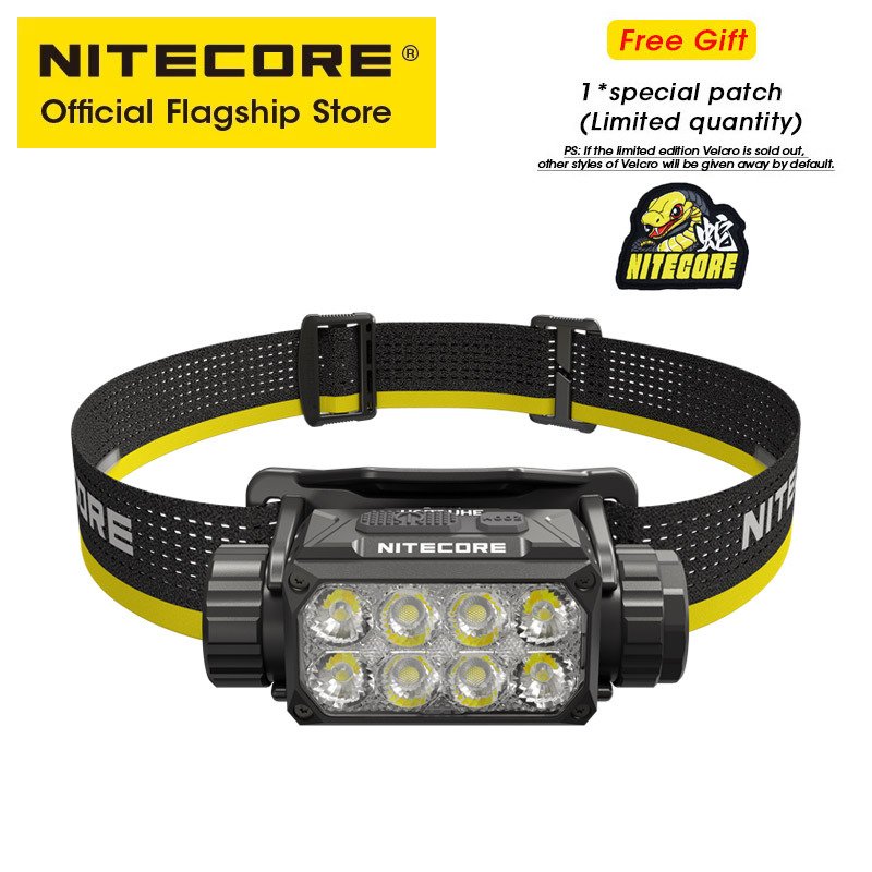 

NITECORE HC75 UHE Рабочий налобный фонарь с электронным фокусом, 3000 люмен, перезаряжаемая фара USB-C, прожектор, 5500 мАч, 21700, литий-ионный аккумулятор