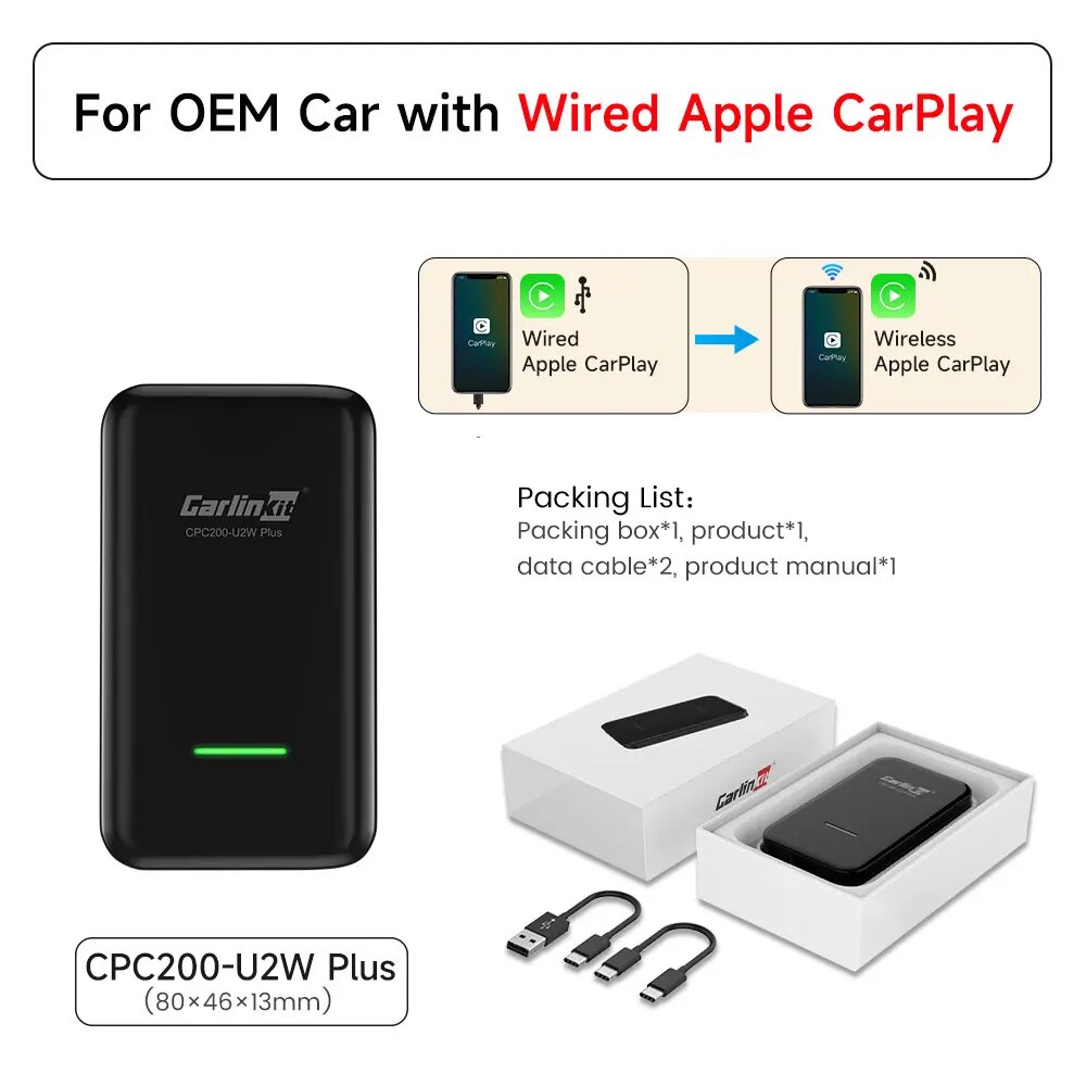 

CarlinKit 5,0 3,0 Carplay беспроводной адаптер 5GWifi CarPlay Ai Box для Audi Mazda Porsche Volkswagen Volvo Citroen Nissan Seat Kia