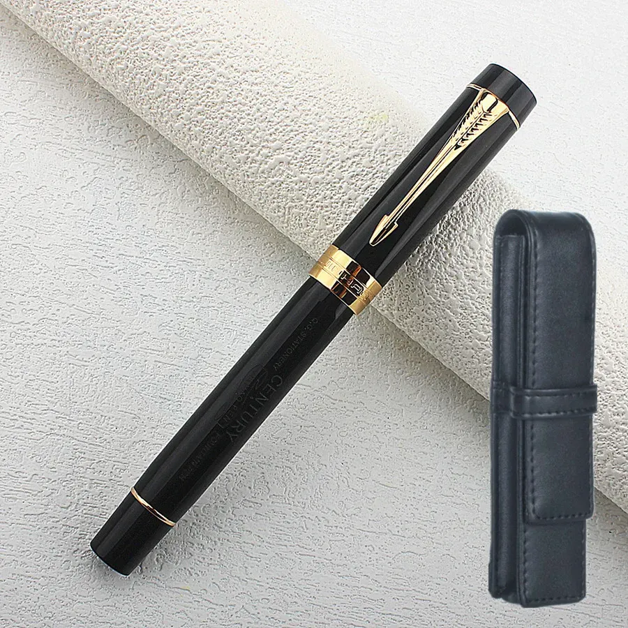 

Jinhao 100 черная золотая перьевая ручка