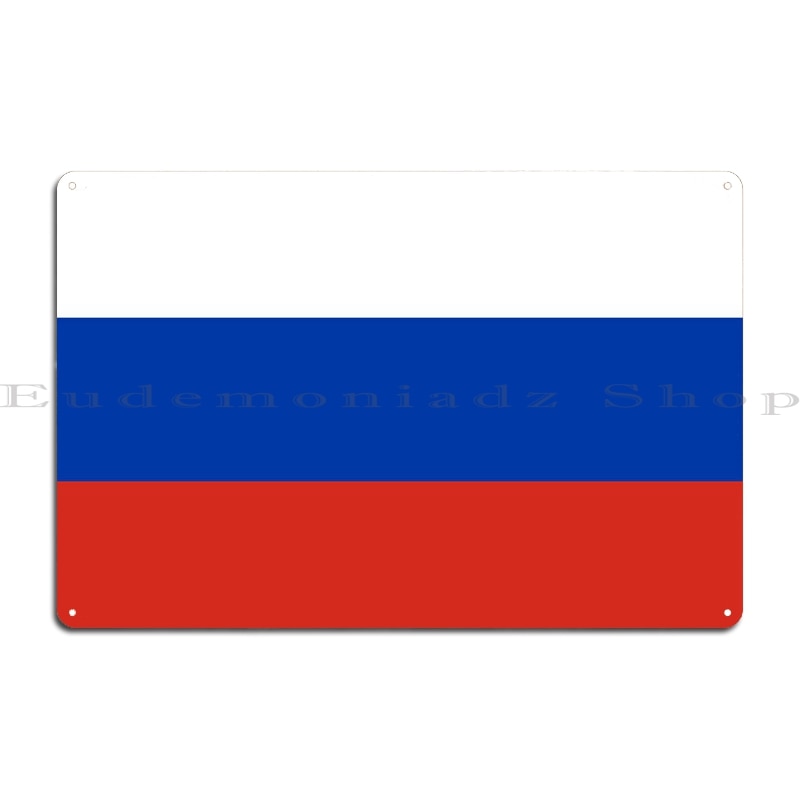 

Металлический знак с российским флагом