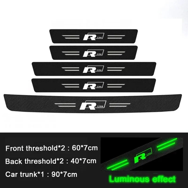 

Светящаяся Защитная Накладка на порог автомобиля для Volkswagen VW Rline R Line Jetta Golf Tiguan, наклейки с защитой от царапин