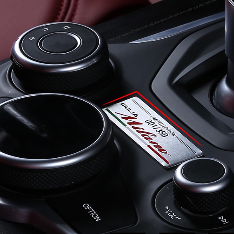 

Металлические наклейки из Милана 001/350, памятные наклейки для Alfa Romeo Giulia Stelvio, аксессуары для автомобиля, украшение интерьера