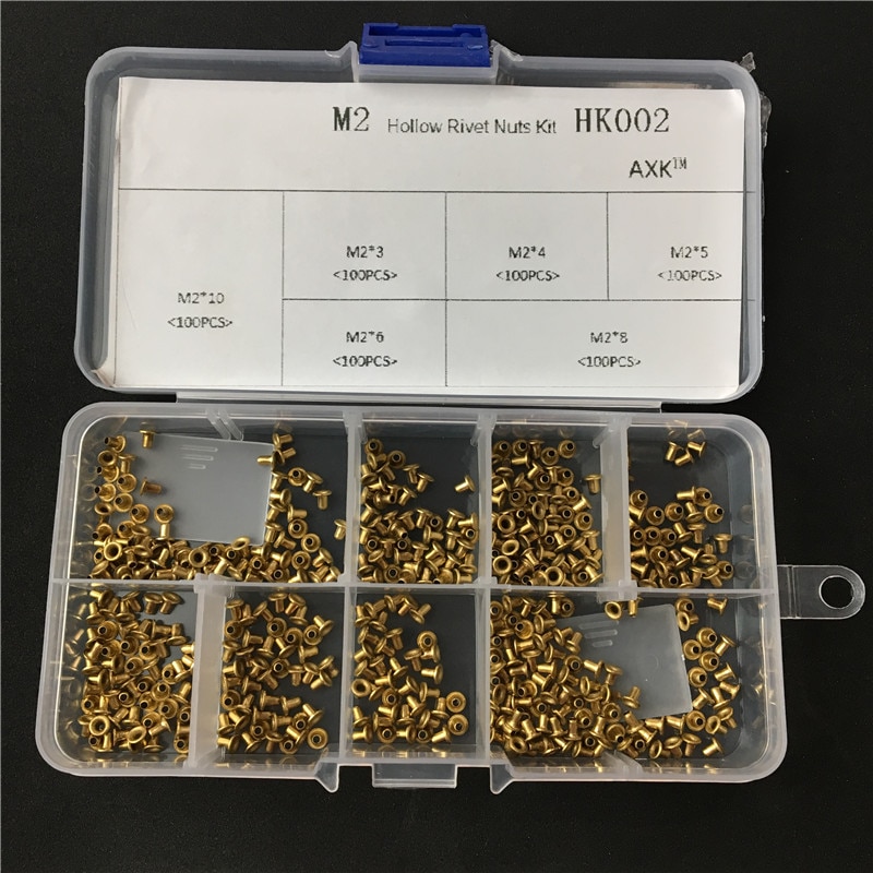 

Заклепки трубчатые латунные AXK HK002 600 шт.