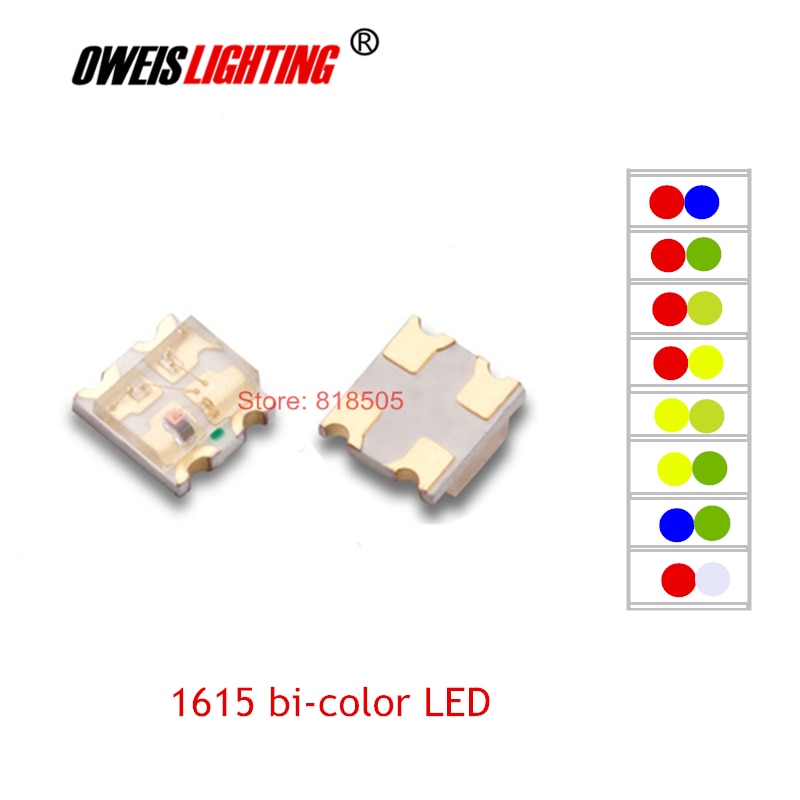 

50 шт. биколорные светодиоды SMD 1615