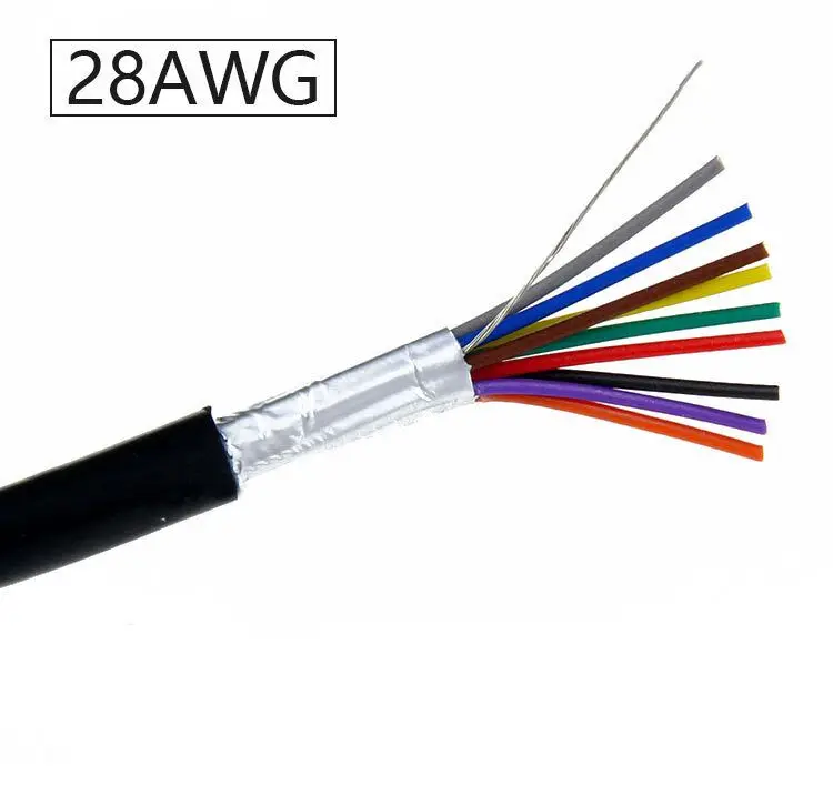 

Медный провод 24AWG, DB9, 9-контактный соединительный провод, последовательная линия RS232, 9-жильный двойной кабель управления, проводка 26AWG/28AWG, медный провод из луженой меди
