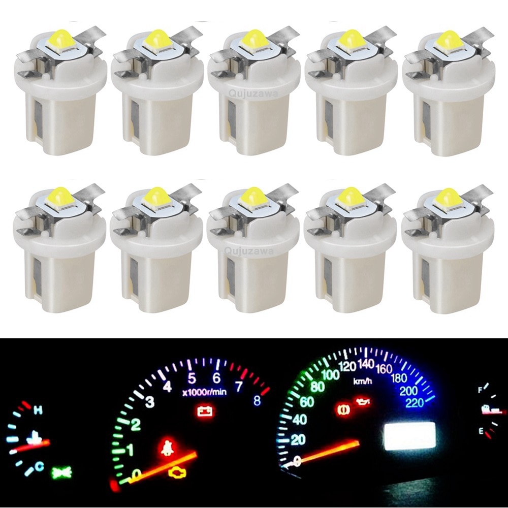 

10 шт. B8.5D Светодиодные лампы T5 LED 8.5D B8.5 Супер Яркий Чип Cree Приборная панель автомобиля Индикатор обогрева Клиновидные лампы Авто Прибор Фары 12 В