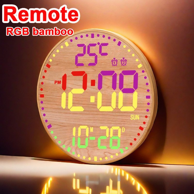 

WiFi цветной LED настенные часы с температурой
