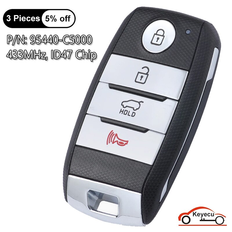 

KEYECU 4 кнопки 433 МГц ID47 чип для Kia Sorento 2015 2016 2017 2018 2019 автоматический умный пульт дистанционного управления 95440-C5000