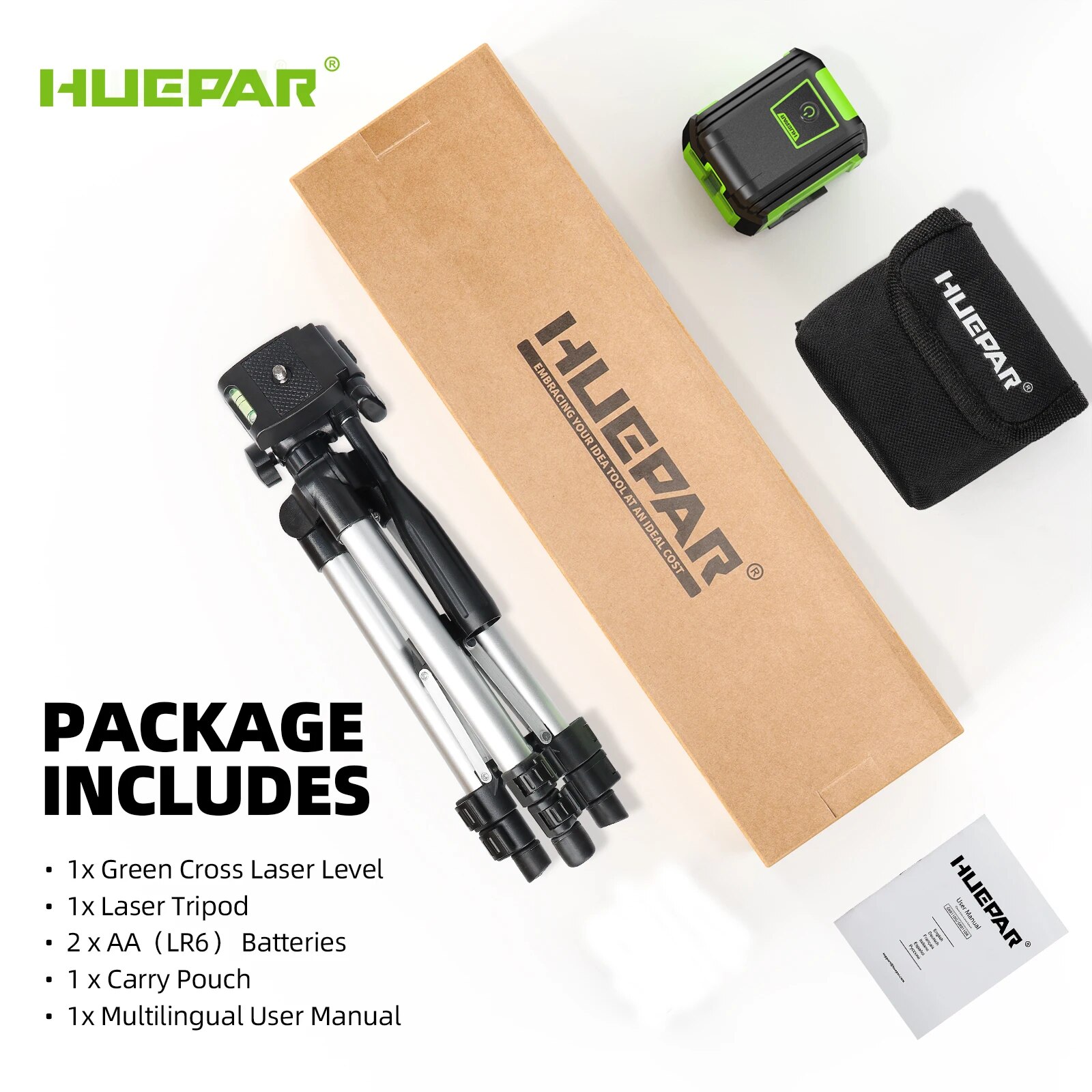 

Huepar GK011DGTP Зеленый Лазерный Уровень