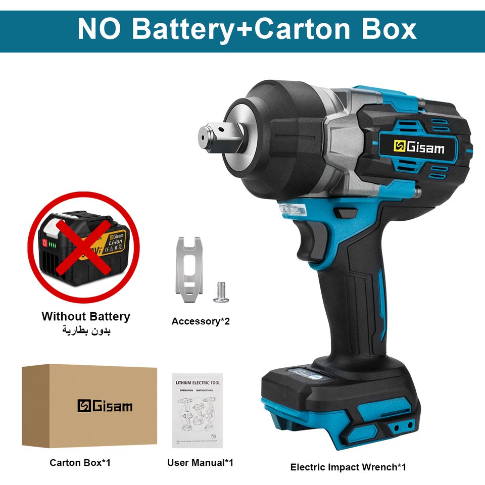 

Аккумуляторный ударный гайковерт Gisam 2800N.M для Makita 18 В