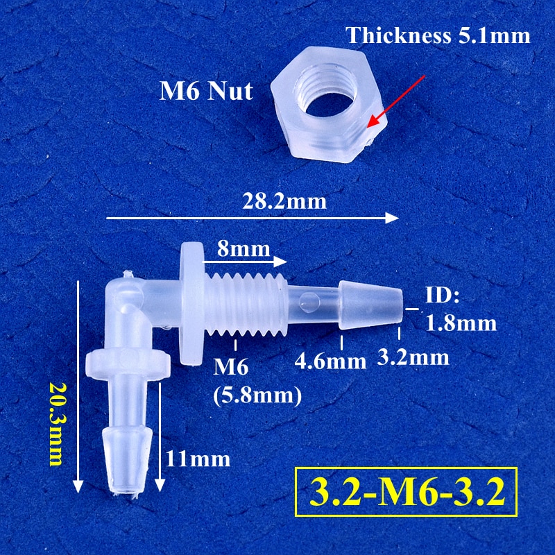 

Соединители для шлангов SgooHan M6~G1/2 PP