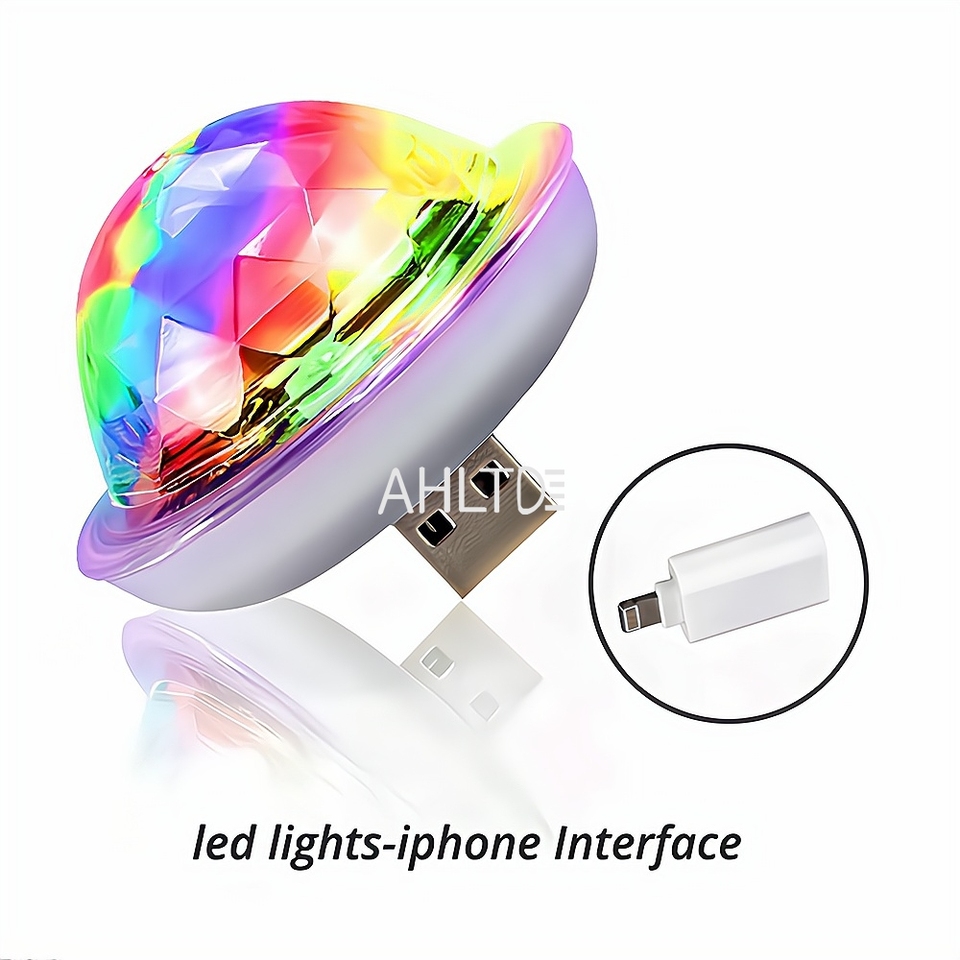 

Мини USB Дискотека Led Dj Грибной Свет Этап Декоративный Type-C Ios Хрустальный Шар Звук Автомобиль и Домашняя Атмосфера Вечеринка Интерьер Лампа