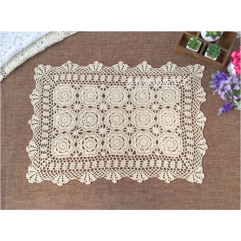 

Винтажный вязаный хлопковый овальный коврик 30x45 см