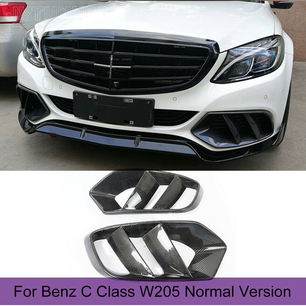

Передний бампер, вентиляционная крышка, сетчатая решетка для Mercedes-Benz C Class W205 C180 C200, обычный бампер 2015-2019 из углеродного волокна