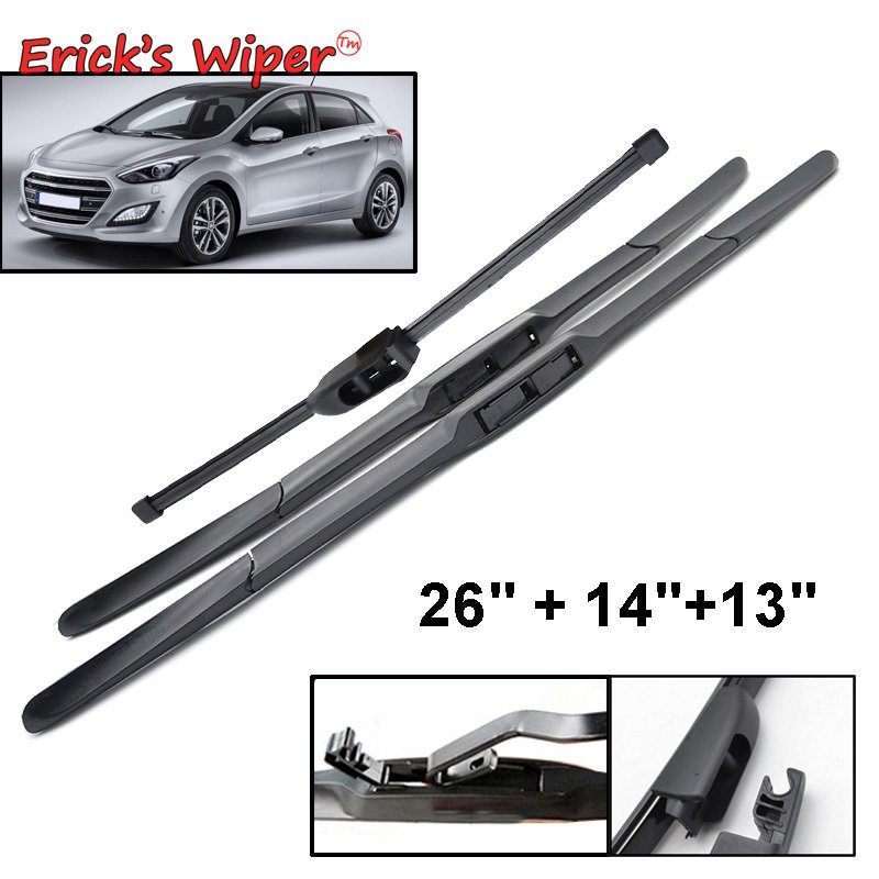 

Набор щёток стеклоочистителя Erick's для Hyundai i30 GD Хендай I30 Elantra GT 2012-2017, 26 + 14 + 13 дюймов