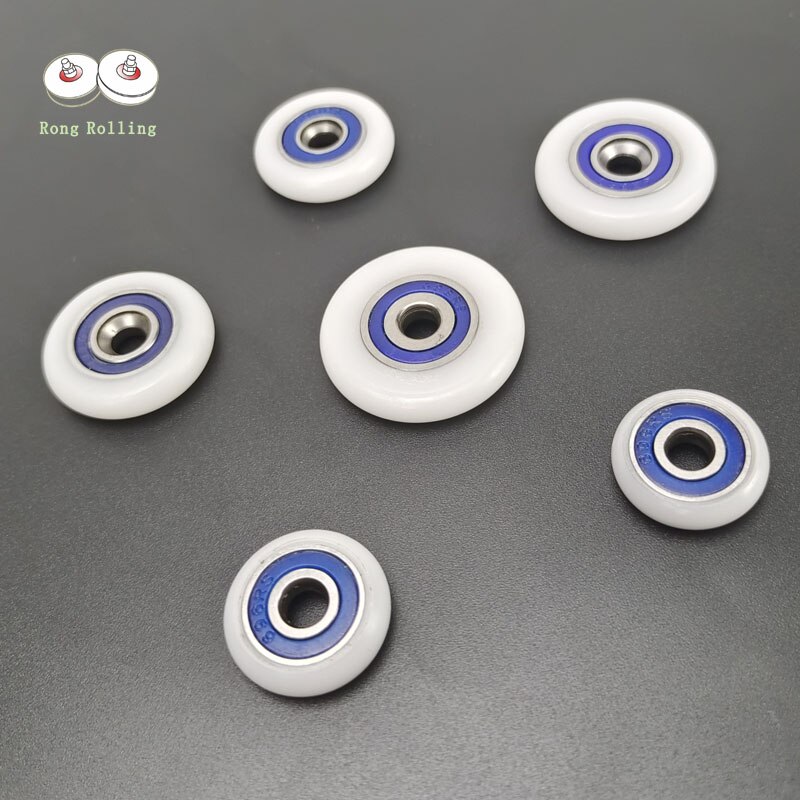 

Роликовые направляющие для душевой двери Rong Rolling, 8 шт., белый, диаметр 19-29 мм